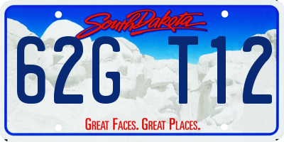SD license plate 62GT12