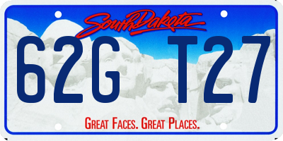 SD license plate 62GT27