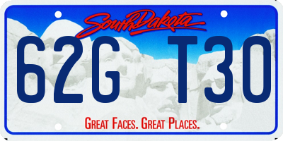 SD license plate 62GT30