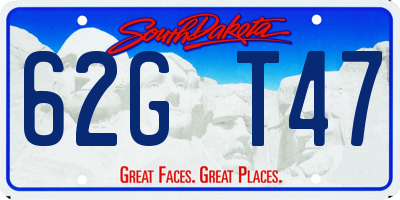 SD license plate 62GT47