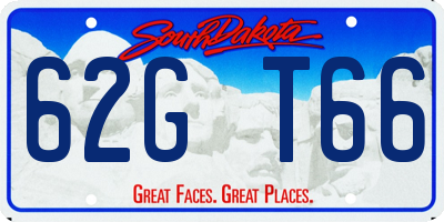 SD license plate 62GT66