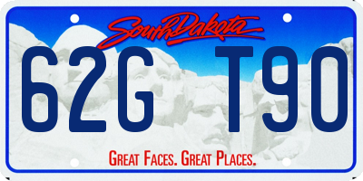 SD license plate 62GT90