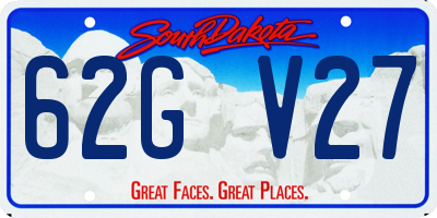 SD license plate 62GV27