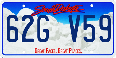 SD license plate 62GV59
