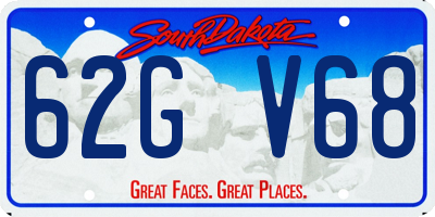 SD license plate 62GV68