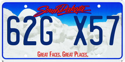SD license plate 62GX57