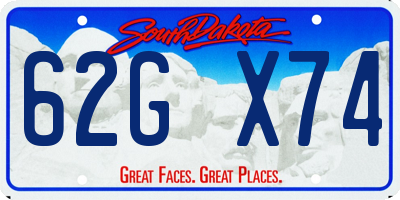 SD license plate 62GX74