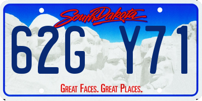 SD license plate 62GY71