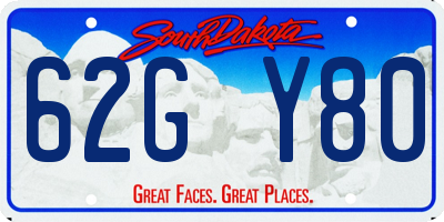 SD license plate 62GY80