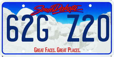 SD license plate 62GZ20