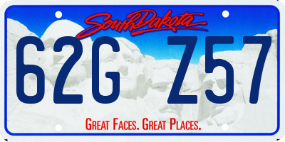 SD license plate 62GZ57