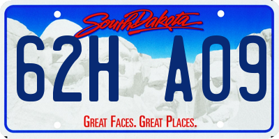 SD license plate 62HA09