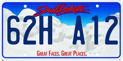 SD license plate 62HA12