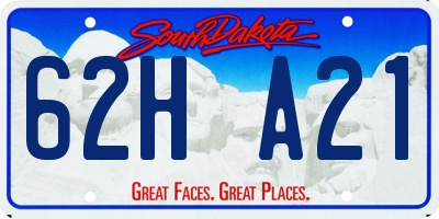 SD license plate 62HA21