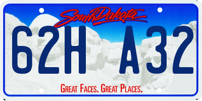 SD license plate 62HA32
