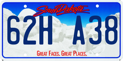 SD license plate 62HA38