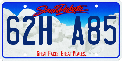 SD license plate 62HA85