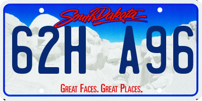 SD license plate 62HA96