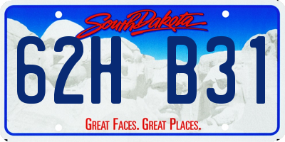 SD license plate 62HB31