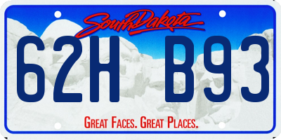 SD license plate 62HB93