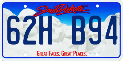 SD license plate 62HB94