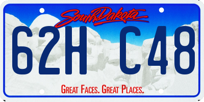 SD license plate 62HC48