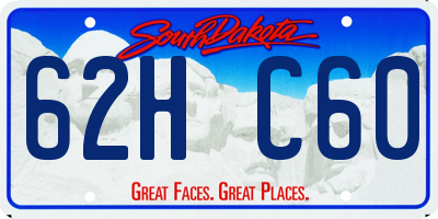 SD license plate 62HC60