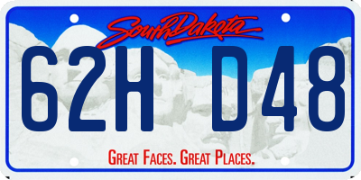 SD license plate 62HD48