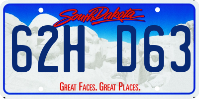 SD license plate 62HD63