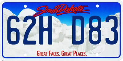 SD license plate 62HD83