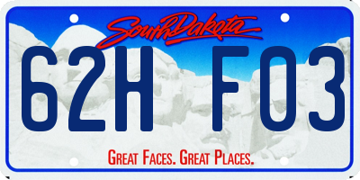 SD license plate 62HF03