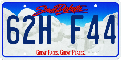 SD license plate 62HF44