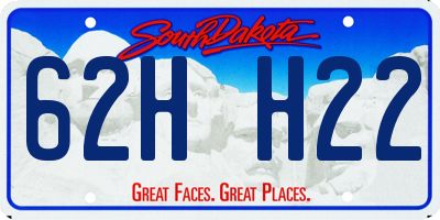 SD license plate 62HH22