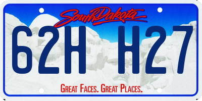 SD license plate 62HH27