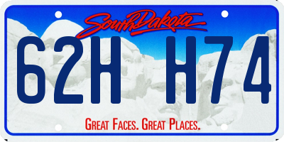 SD license plate 62HH74