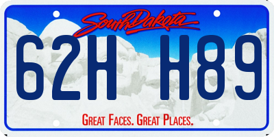 SD license plate 62HH89