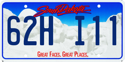 SD license plate 62HI11