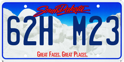 SD license plate 62HM23