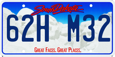 SD license plate 62HM32