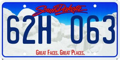 SD license plate 62HO63