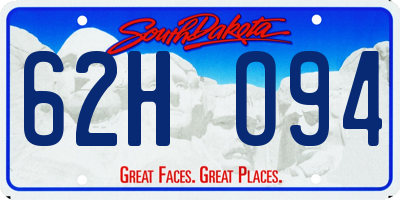SD license plate 62HO94