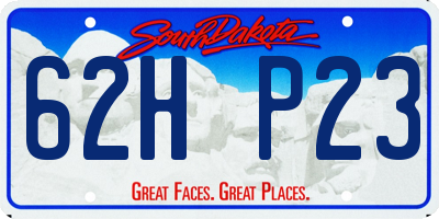 SD license plate 62HP23