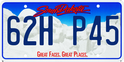 SD license plate 62HP45