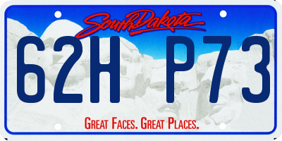 SD license plate 62HP73