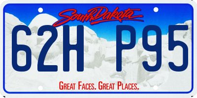 SD license plate 62HP95