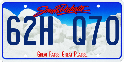 SD license plate 62HQ70