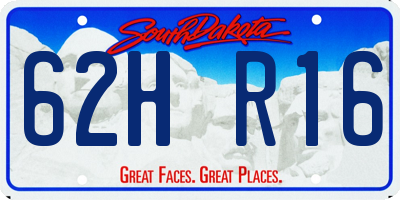 SD license plate 62HR16