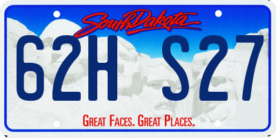 SD license plate 62HS27