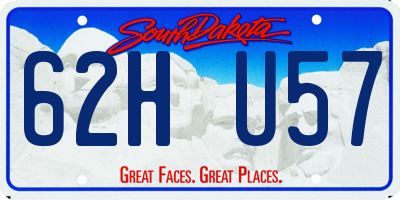 SD license plate 62HU57