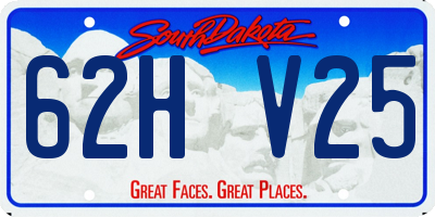 SD license plate 62HV25